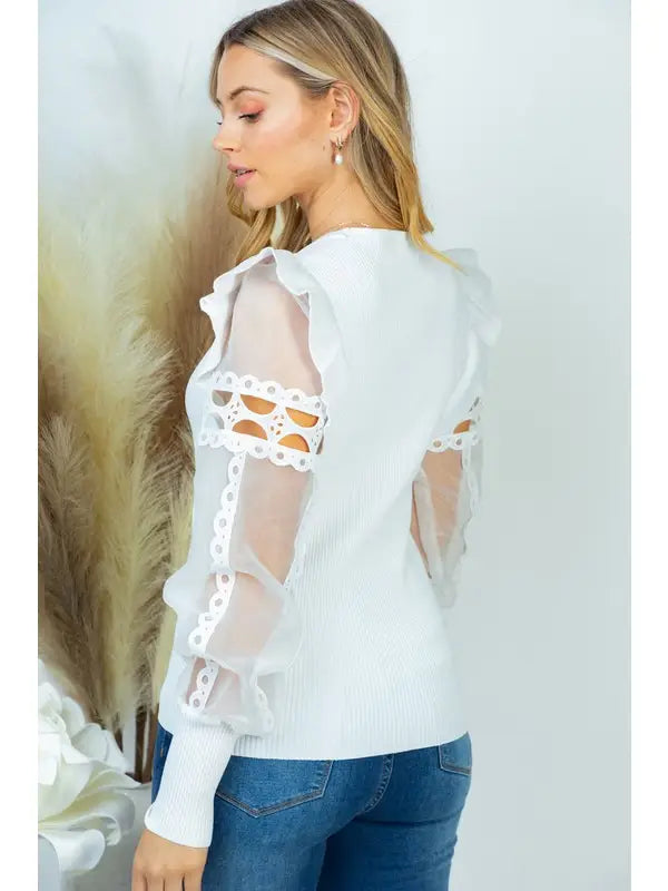 BINDI RUFFLE DETAIL SWEATER