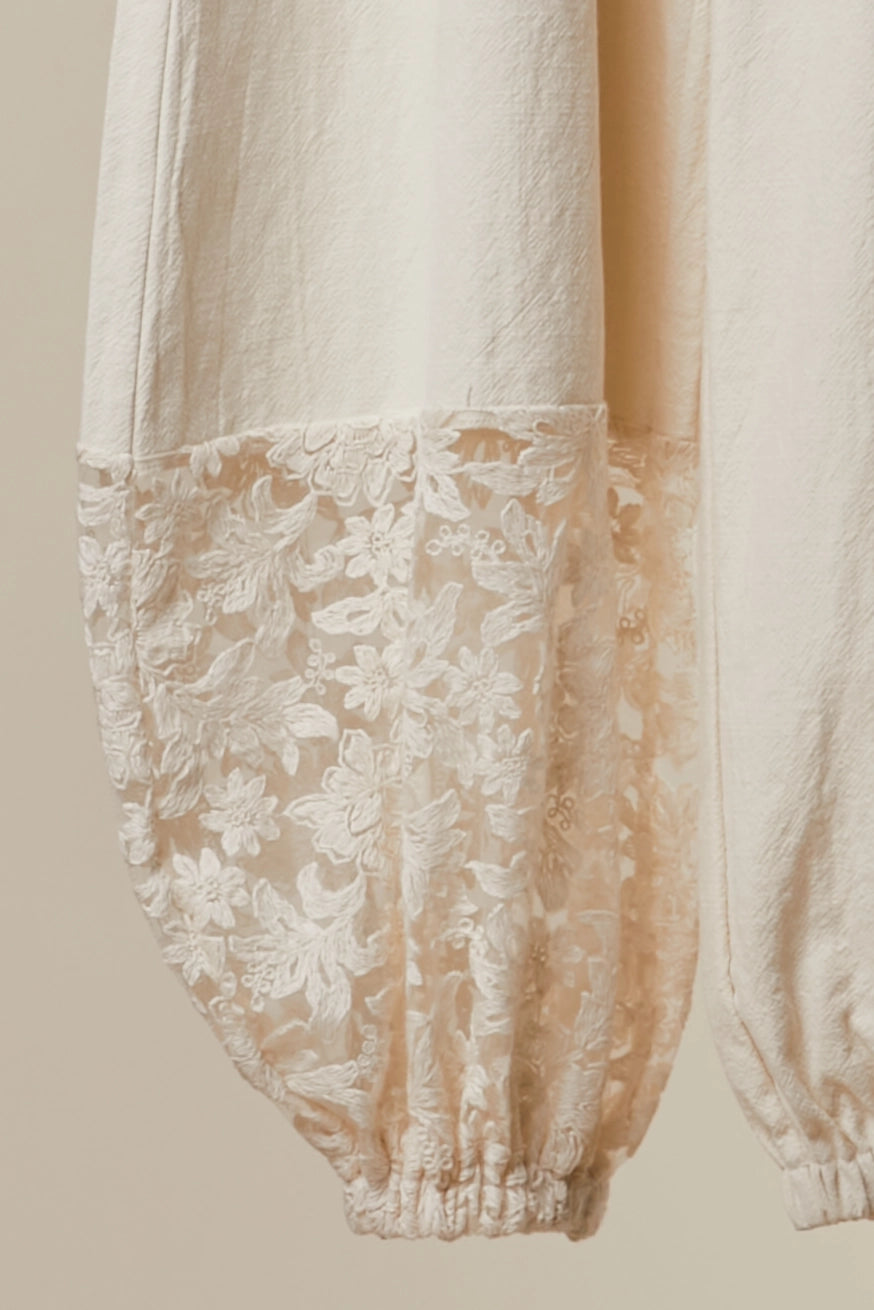 KENNY BOHO PATCHWORK PANTS | CREAM