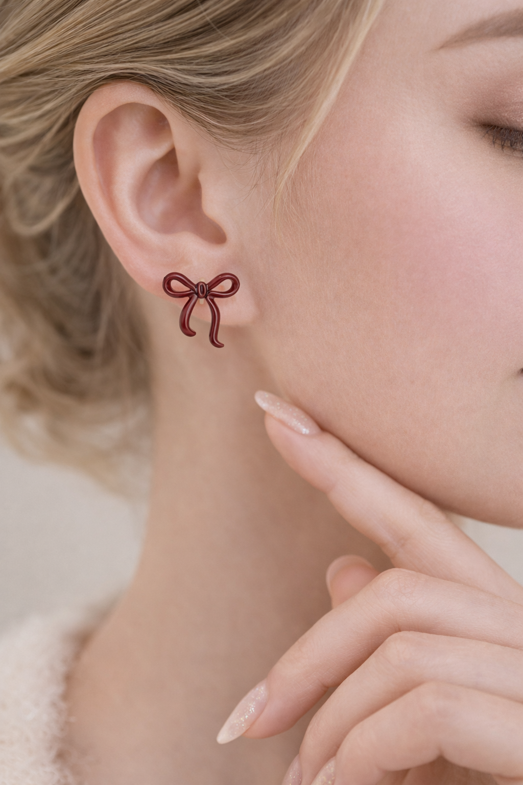 RED BOW EARRINGS