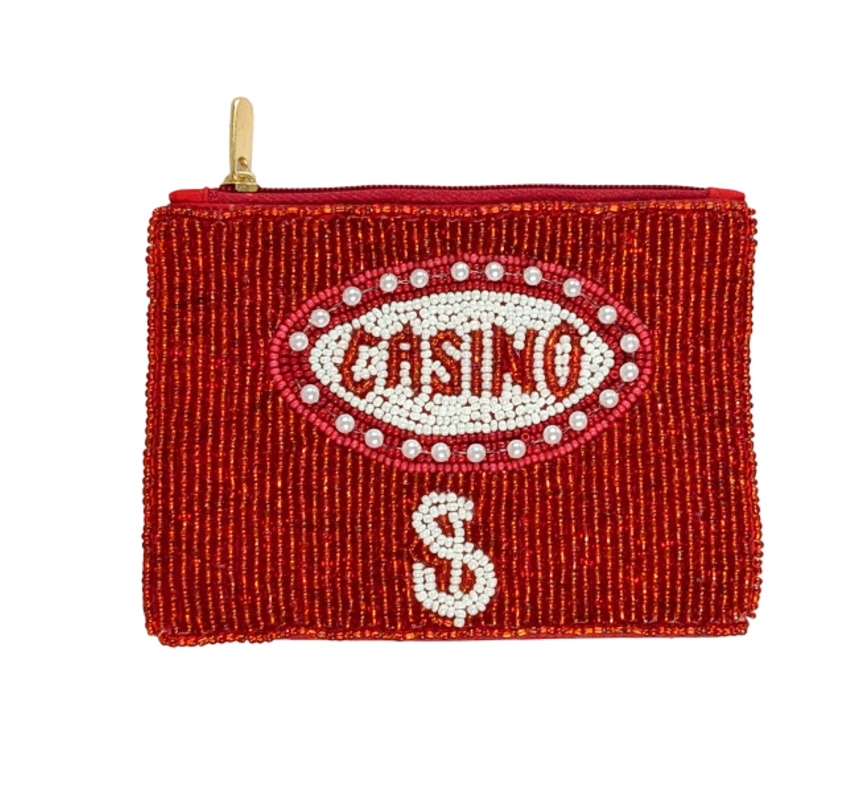 CASINO MONEY BEADED COIN PURSE
