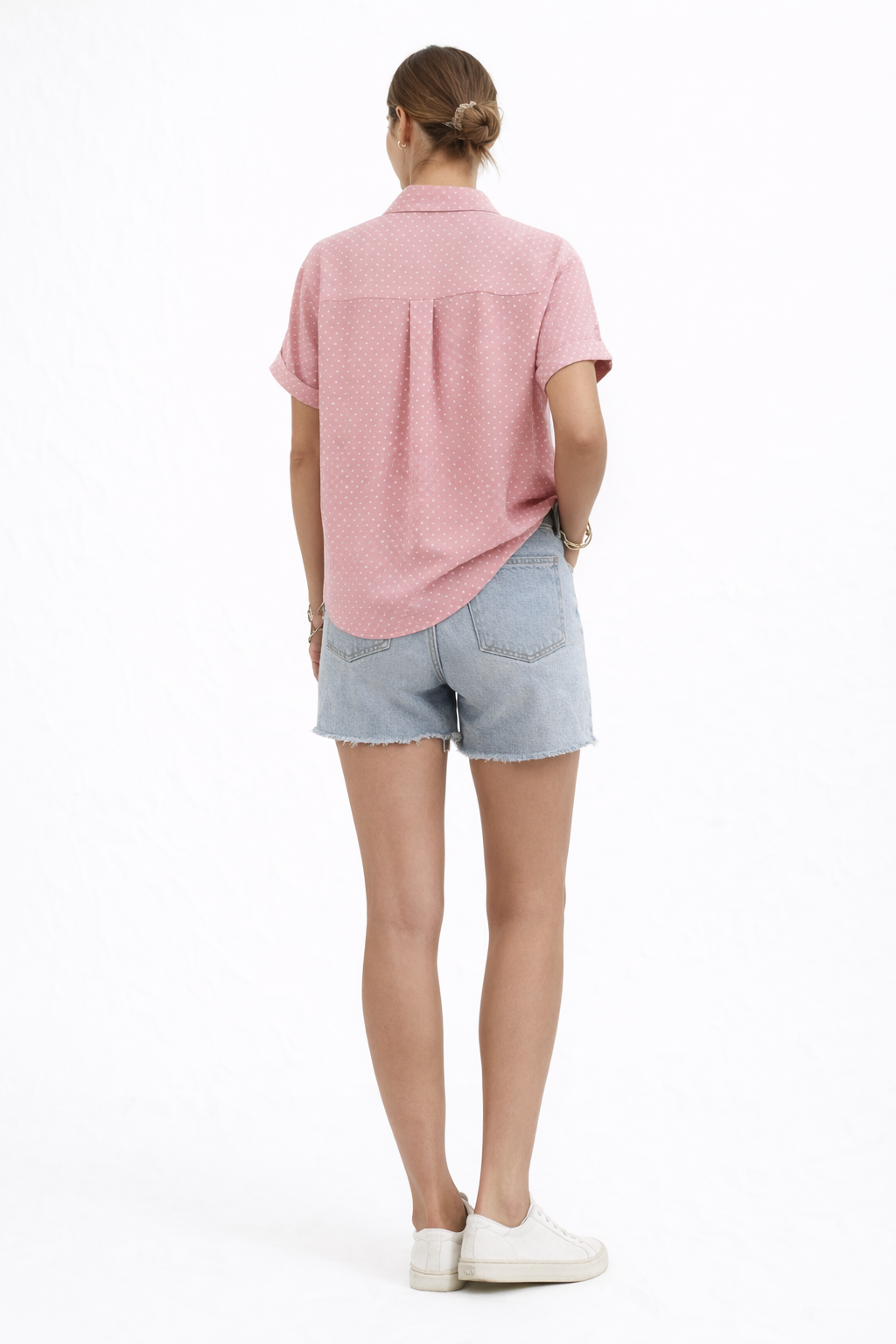 RELLA POLKA DOT BUTTON FRONT TOP