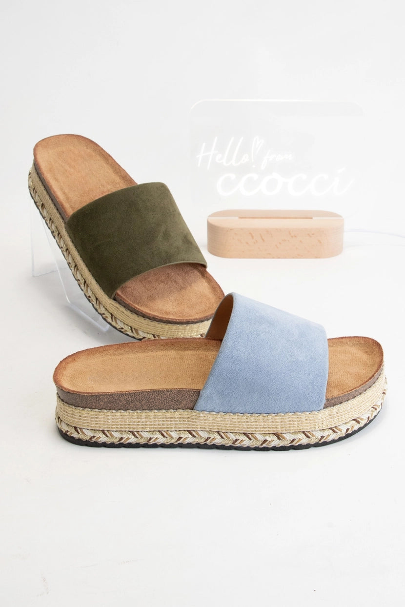 LIBBIE BRAID WRAPPED PLATFORM ESPADRILLE SANDALS | BLUE