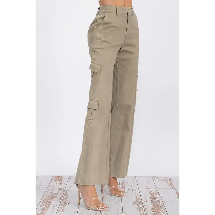 EMMA FLARE CARGO DENIM PANTS