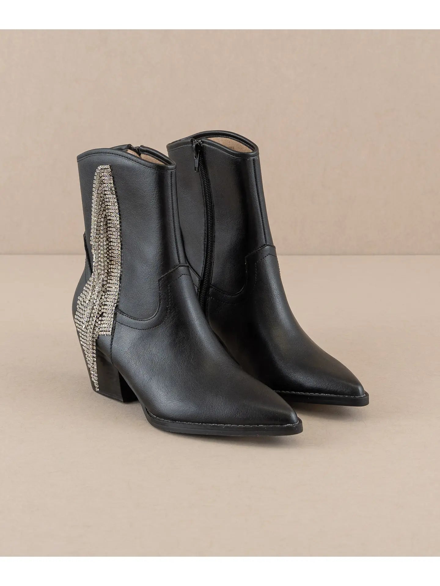 The Rowan Black | Rhinestone Fringe Cowboy Western Boot