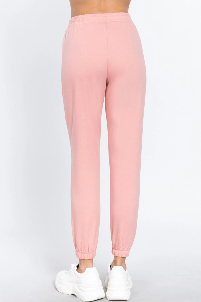 DINA FLEECE LINED JOGGING PANTS | PINK