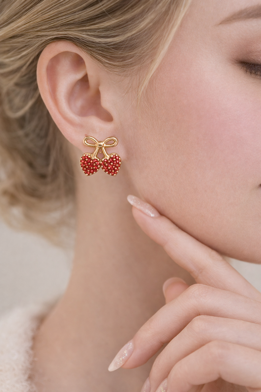 BOW WITH HEARTS EARRINGS