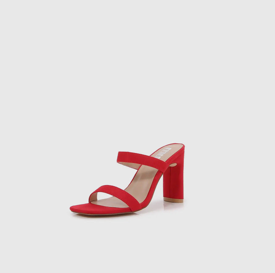 TINSLEY STRAPPY HEELS | RED