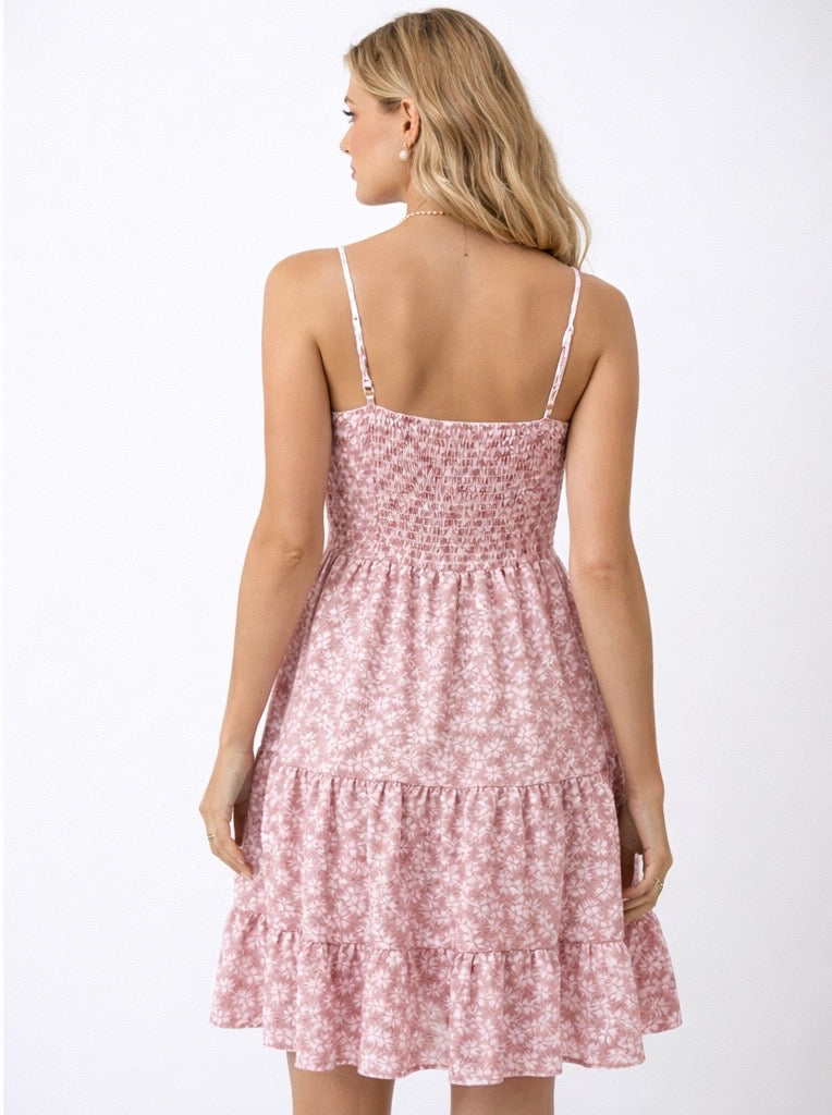 AMARI TIERED FLORAL MINI DRESS