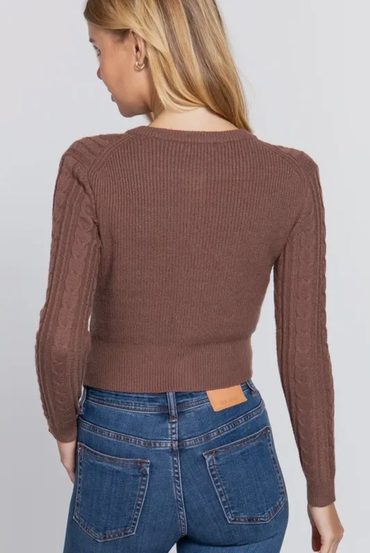 AUDREY CABLE KNIT SWEATER CARDIGAN