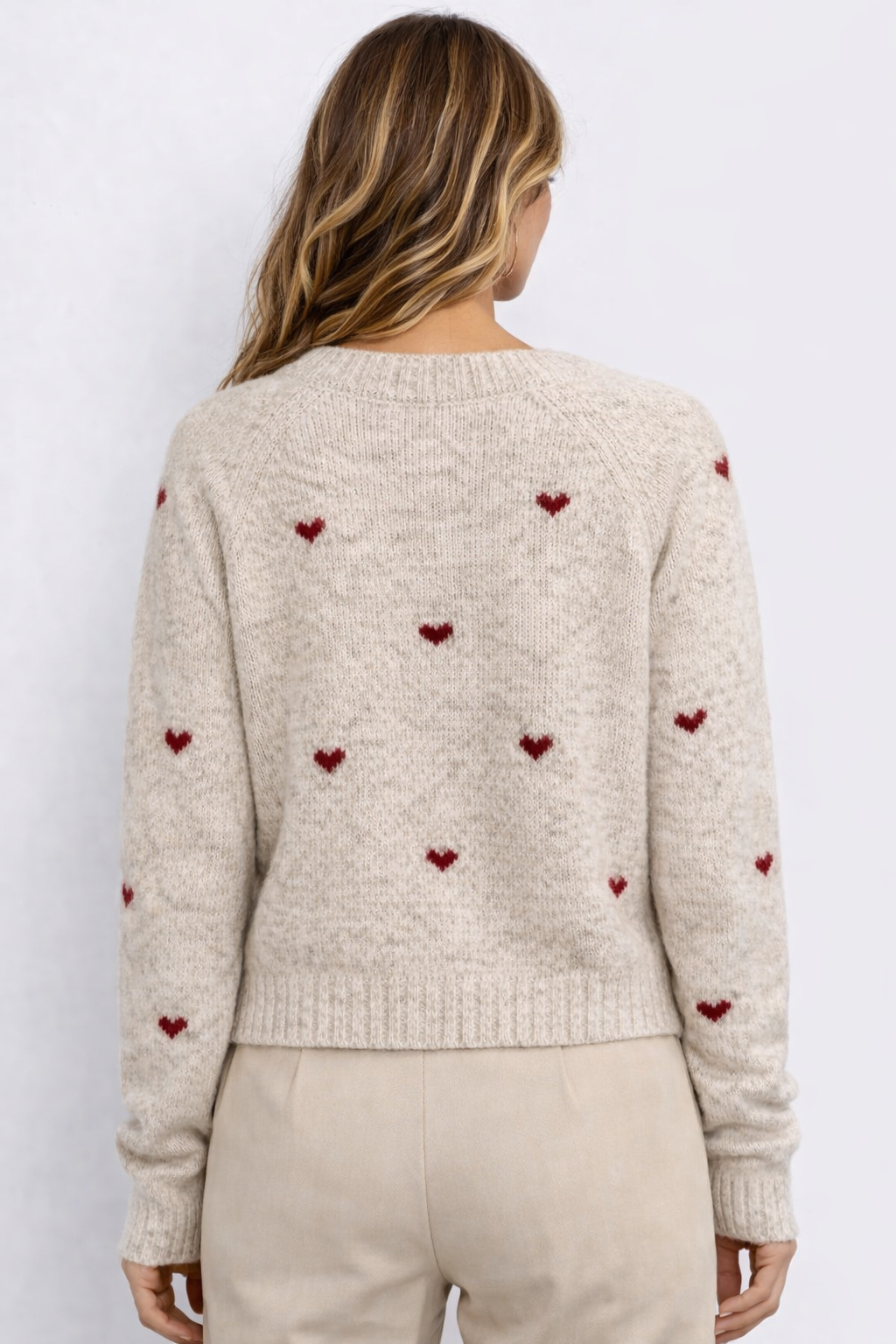 ELDRIDGE HEART SWEATER | LIGHT GREY