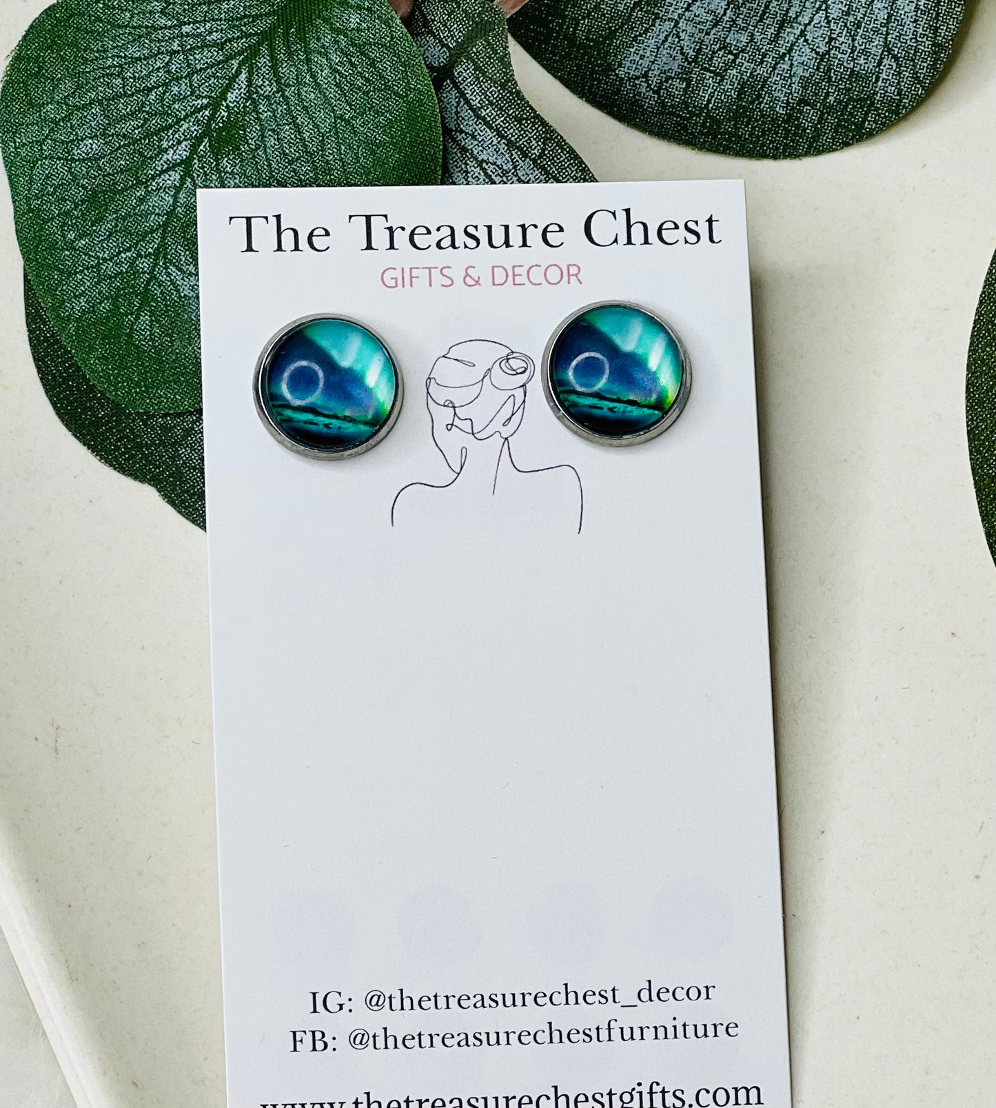 Aurora Borealis Northern Lights Stud Earrings