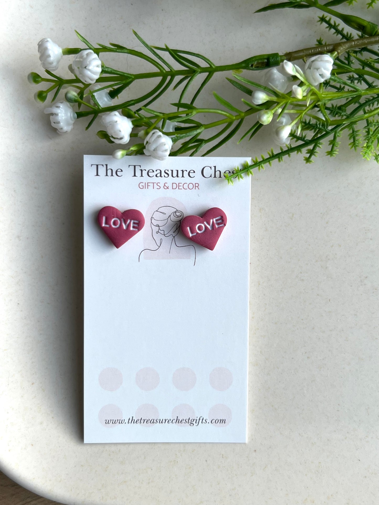 Love Heart Stud Earrings
