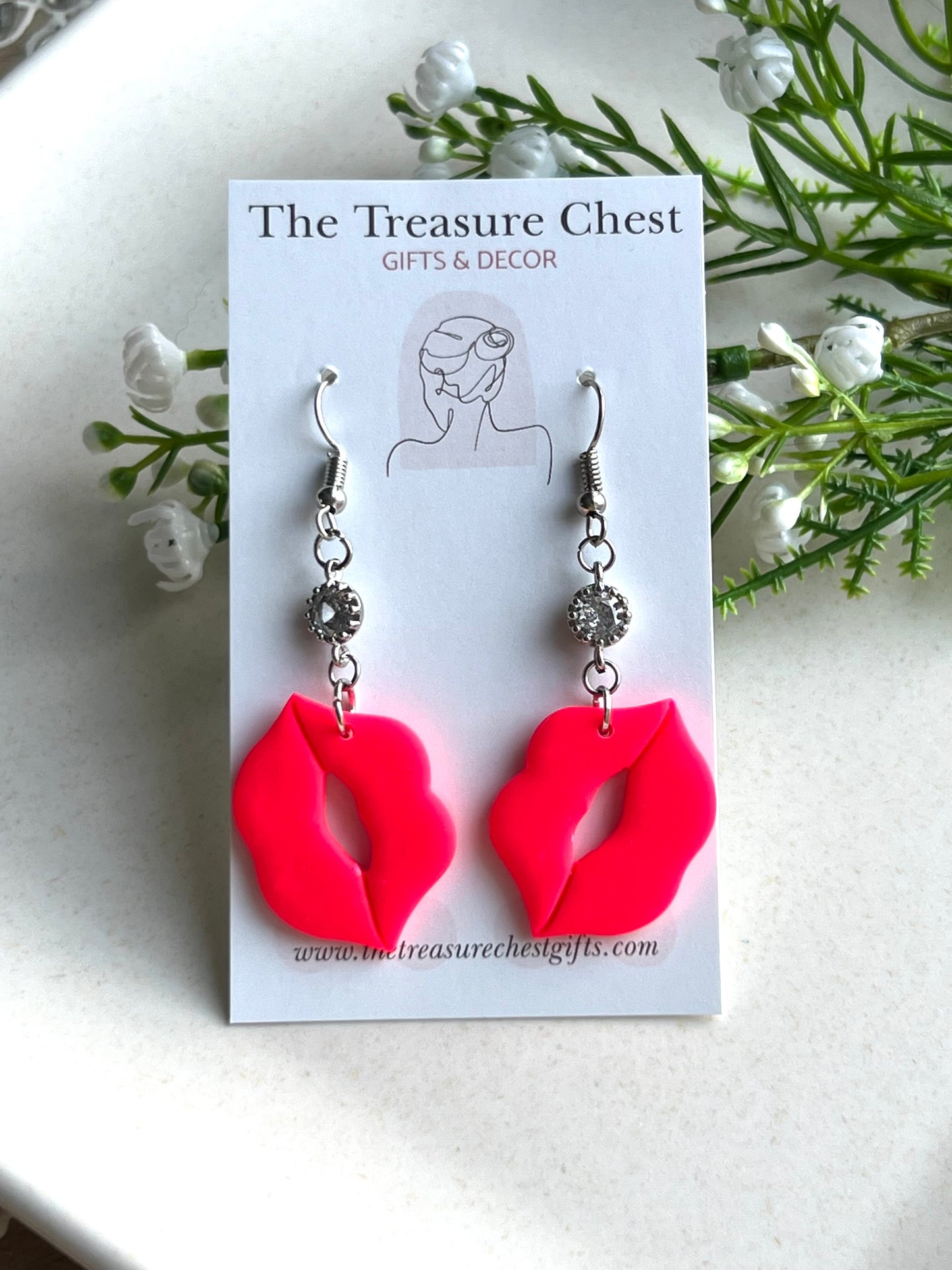 Hot Lips Dangle Earrings