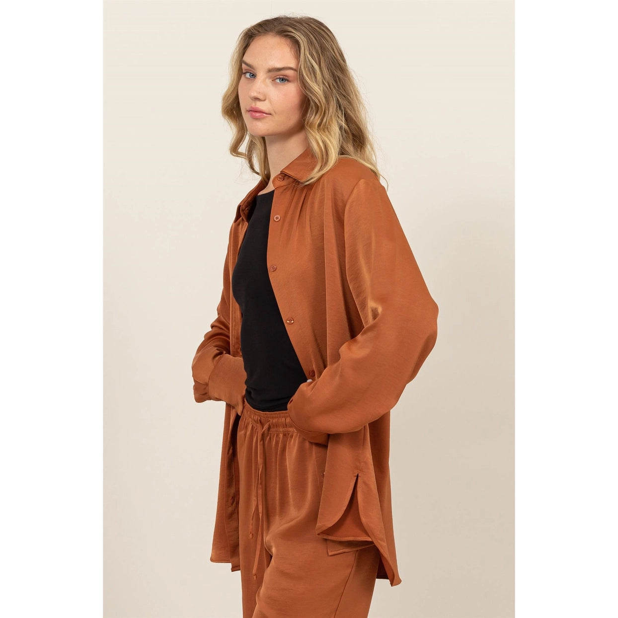 LEIA RELAXED OVERSIZED BUTTON FRONT SHIRT