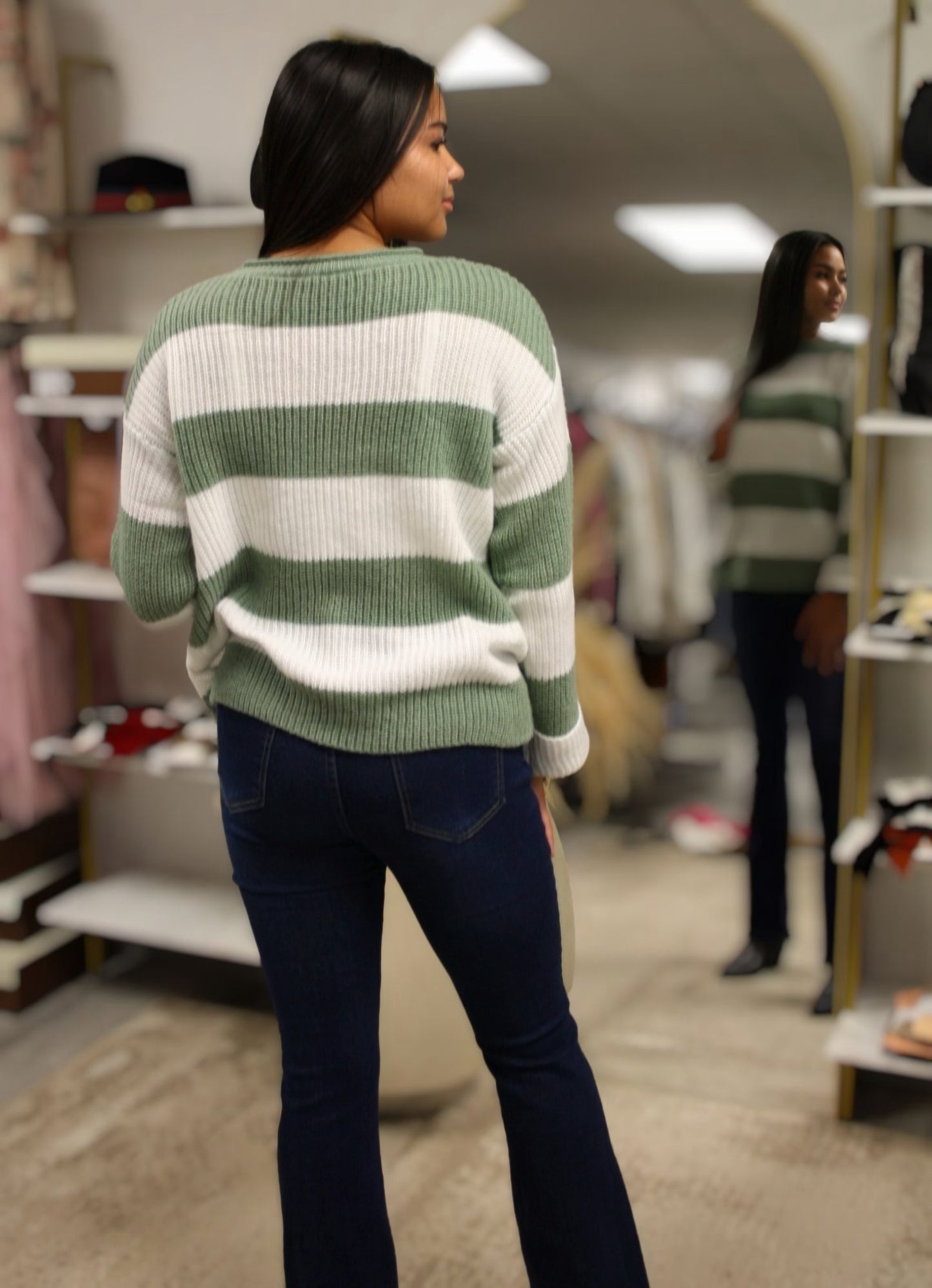 NELLIE STRIPED KNIT SWEATER