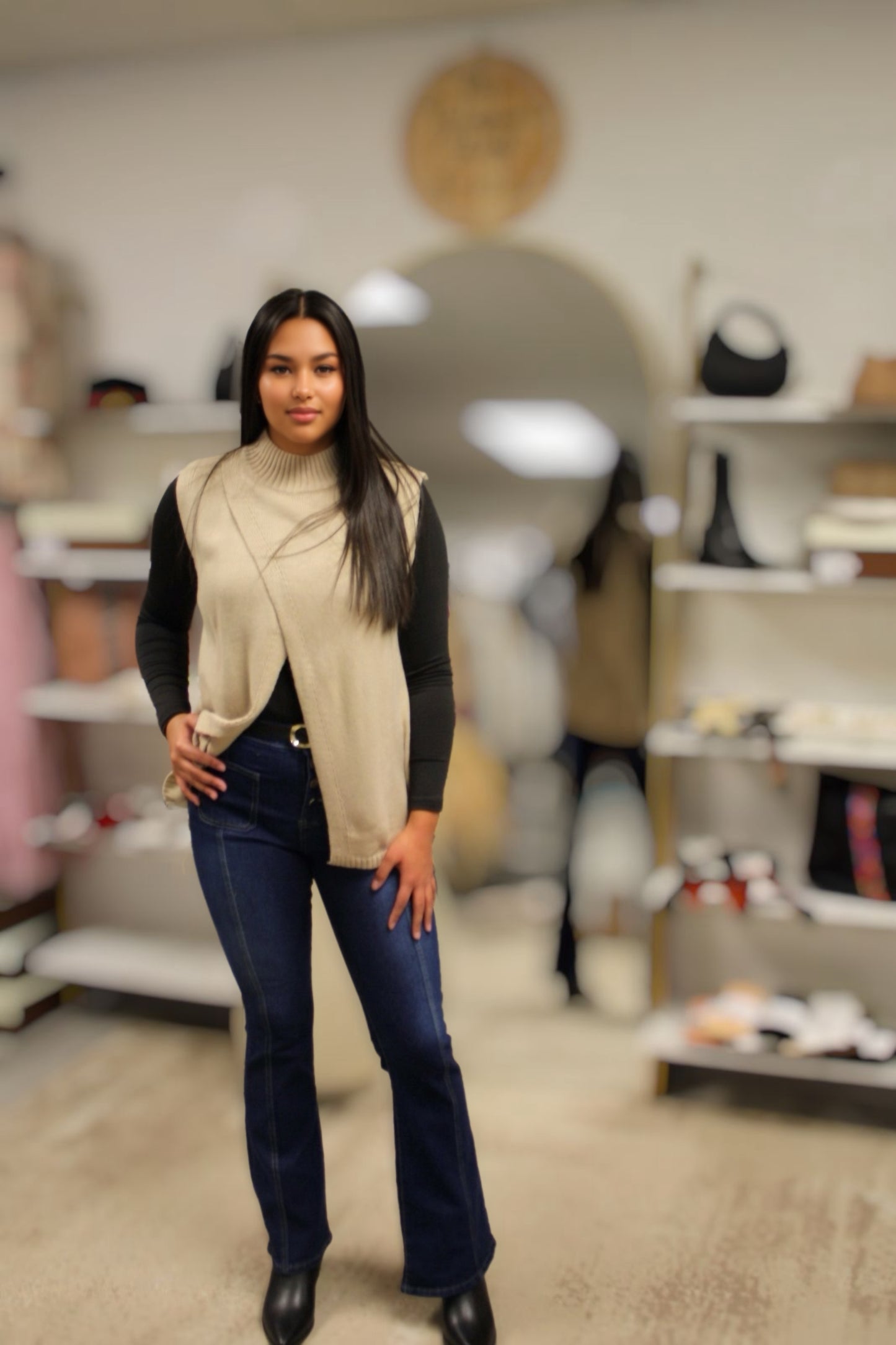 PEYTON MOCK NECK SWEATER VEST