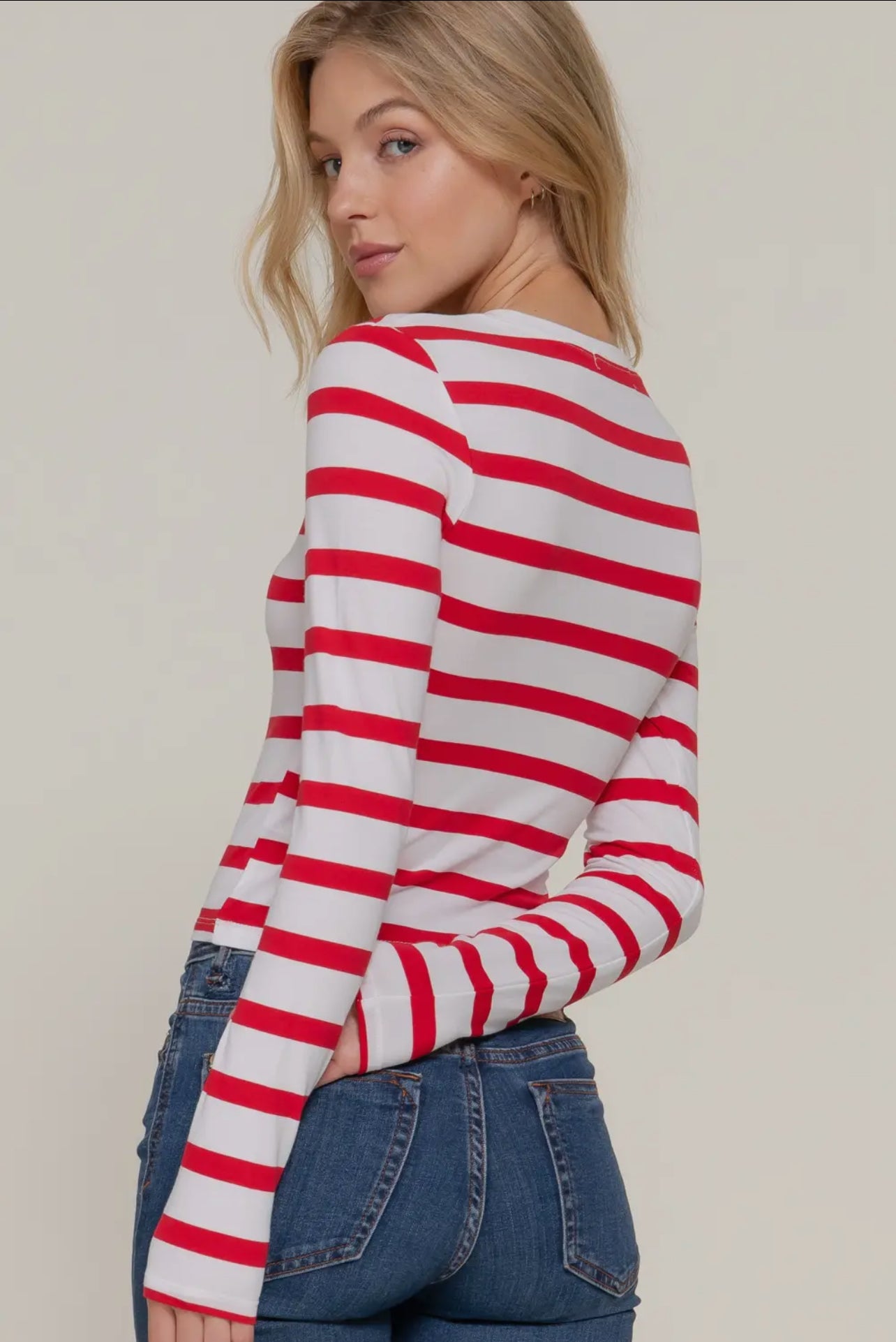 MAGGIE STRIPED LONG SLEEVE TOP