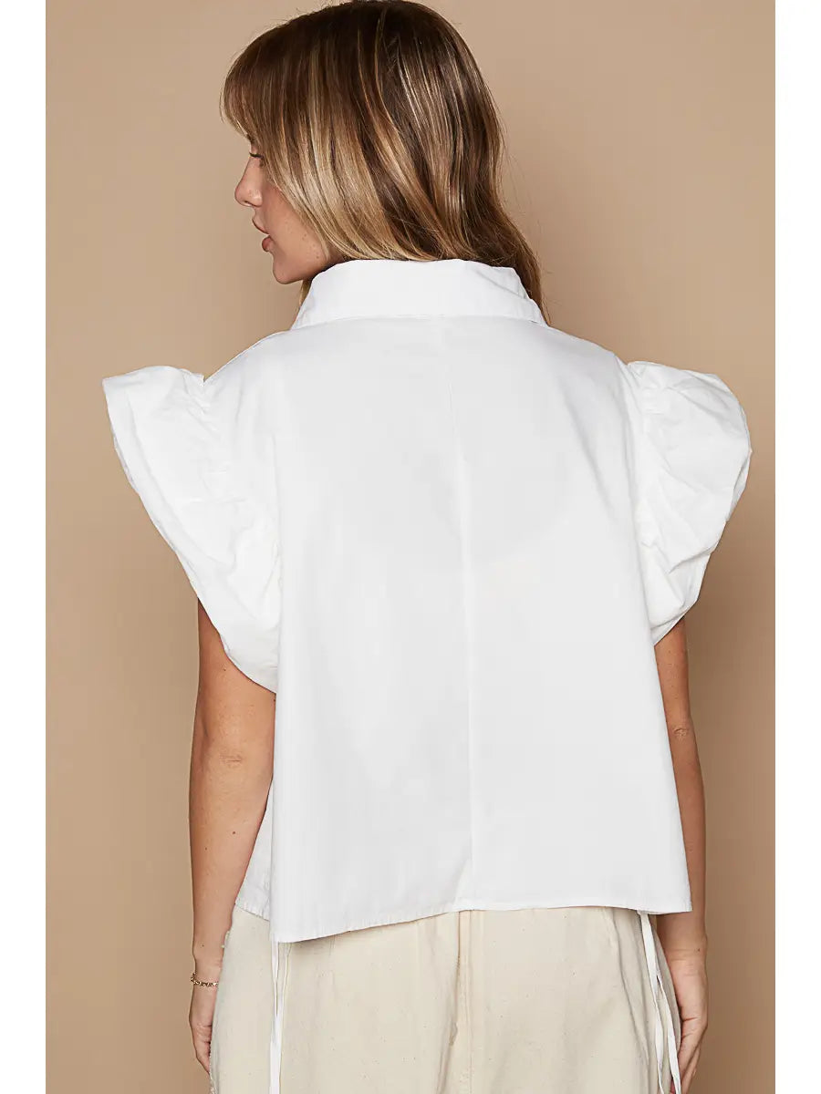 FRANCESCA PUFF SLEEVE BUTTON DOWN SHIRT