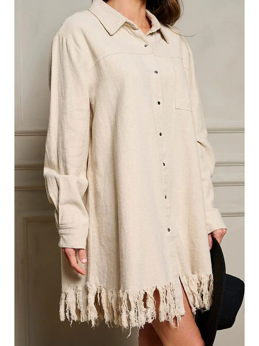 TWYLA FRAYED HEM DRESS