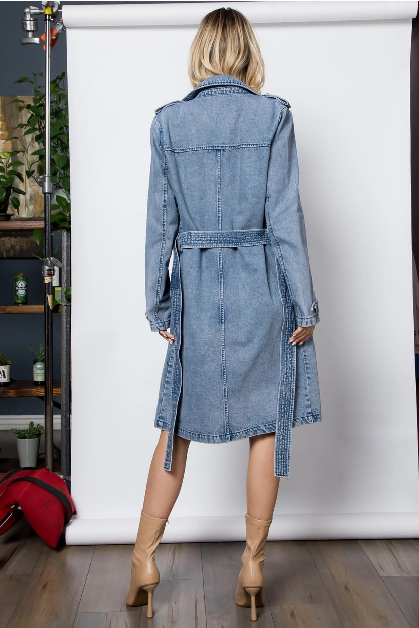 DAVIN DENIM TRENCH COAT