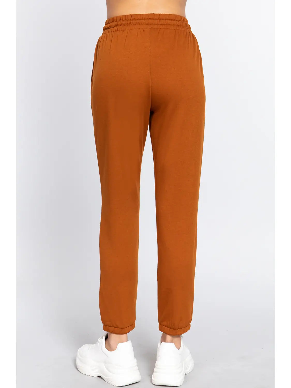 DINA FLEECE LINED JOGGING PANTS | RUST