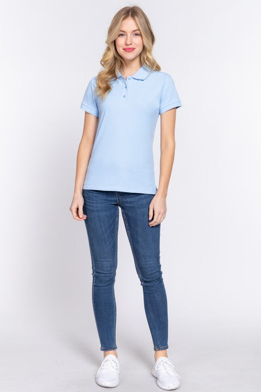 LEXIS SHORT SLEEVE POLO TOP