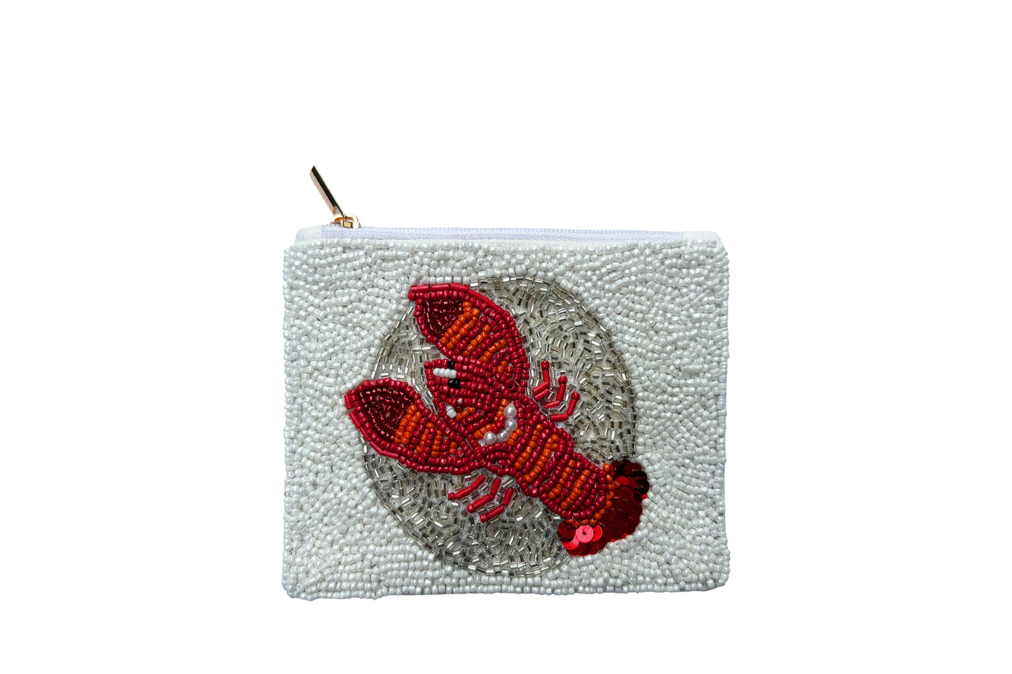 LOBSTER BEADED COIN PURSE