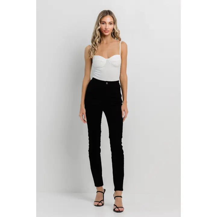 KATE SKINNY CORDUROY PANTS | BLACK