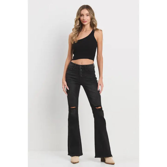 AMALIA FLARE LEG JEANS | BLACK