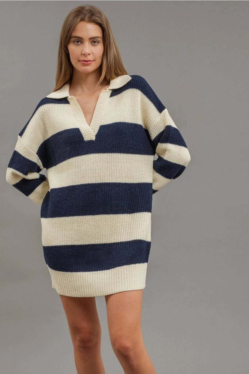 JOVELLE SWEATER DRESS | NAVY