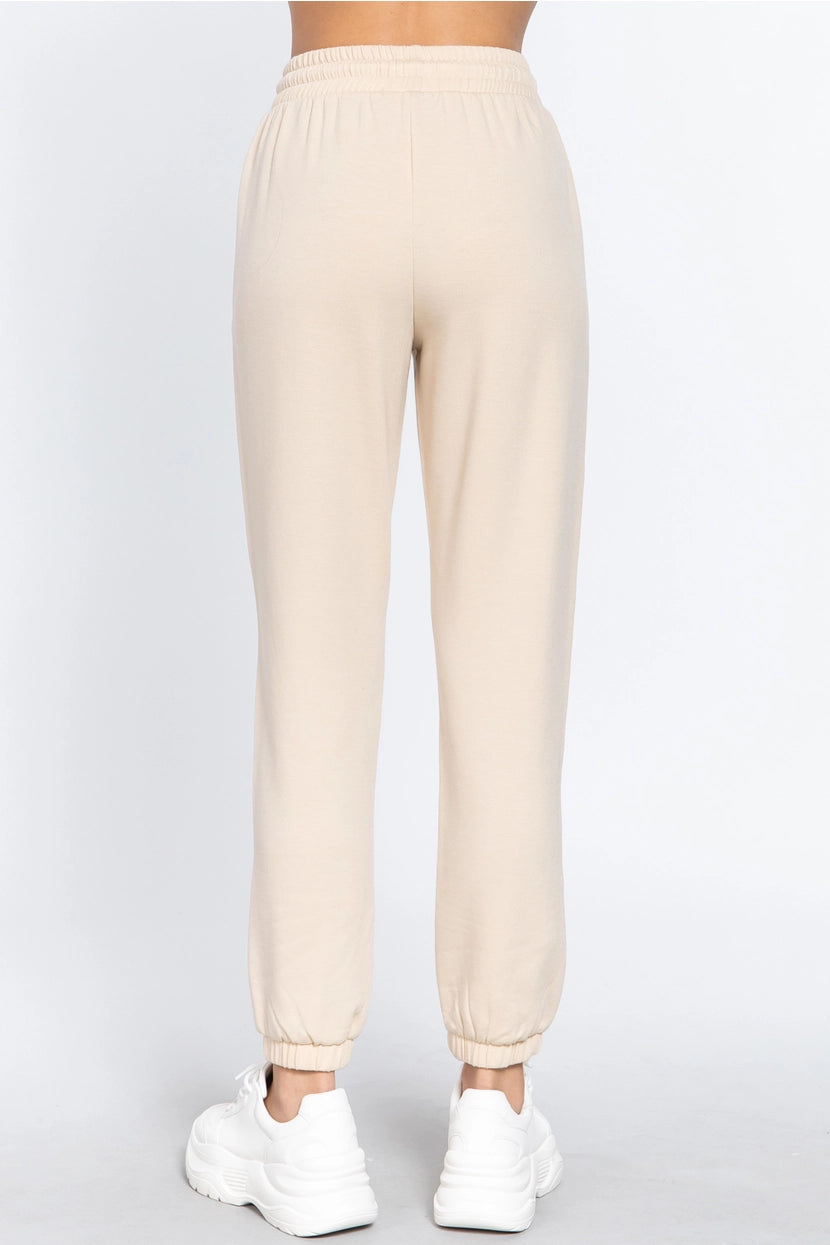 DINA FLEECE LINED JOGGING PANTS | SAND