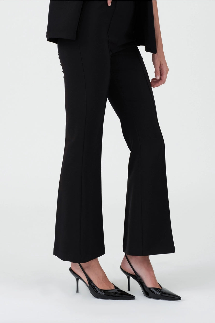 JAYLANI HIGH WAIST BELL BOTTOM DRESS PANTS | BLACK