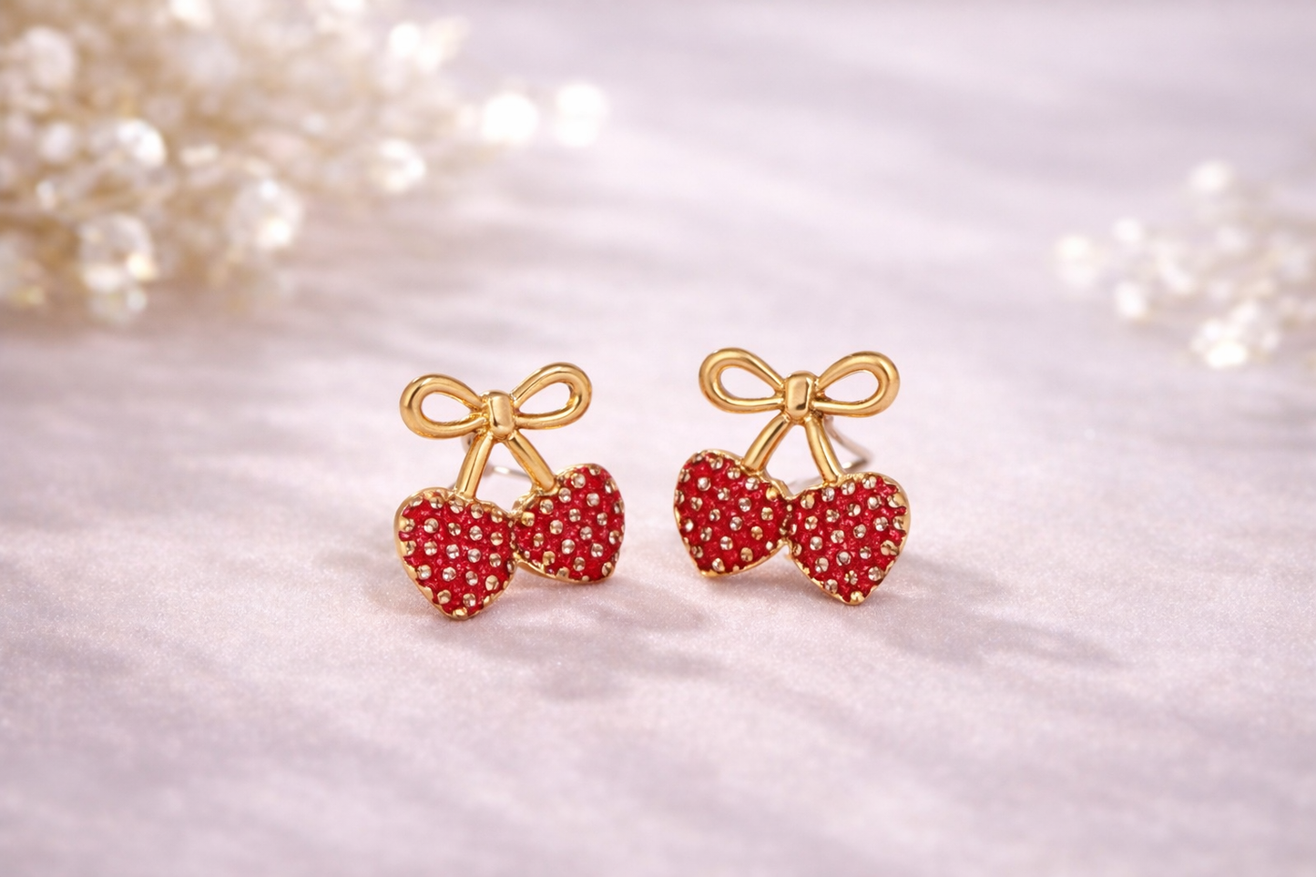 BOW WITH HEARTS EARRINGS