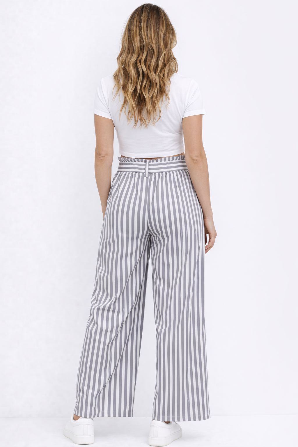 EASON STRIPED WIDE LEG PANTS