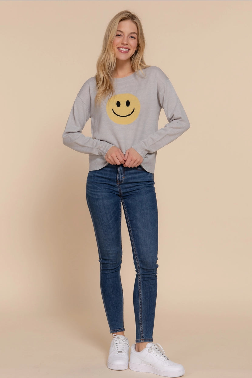 SMILEY FACE JACQUARD SWEATER