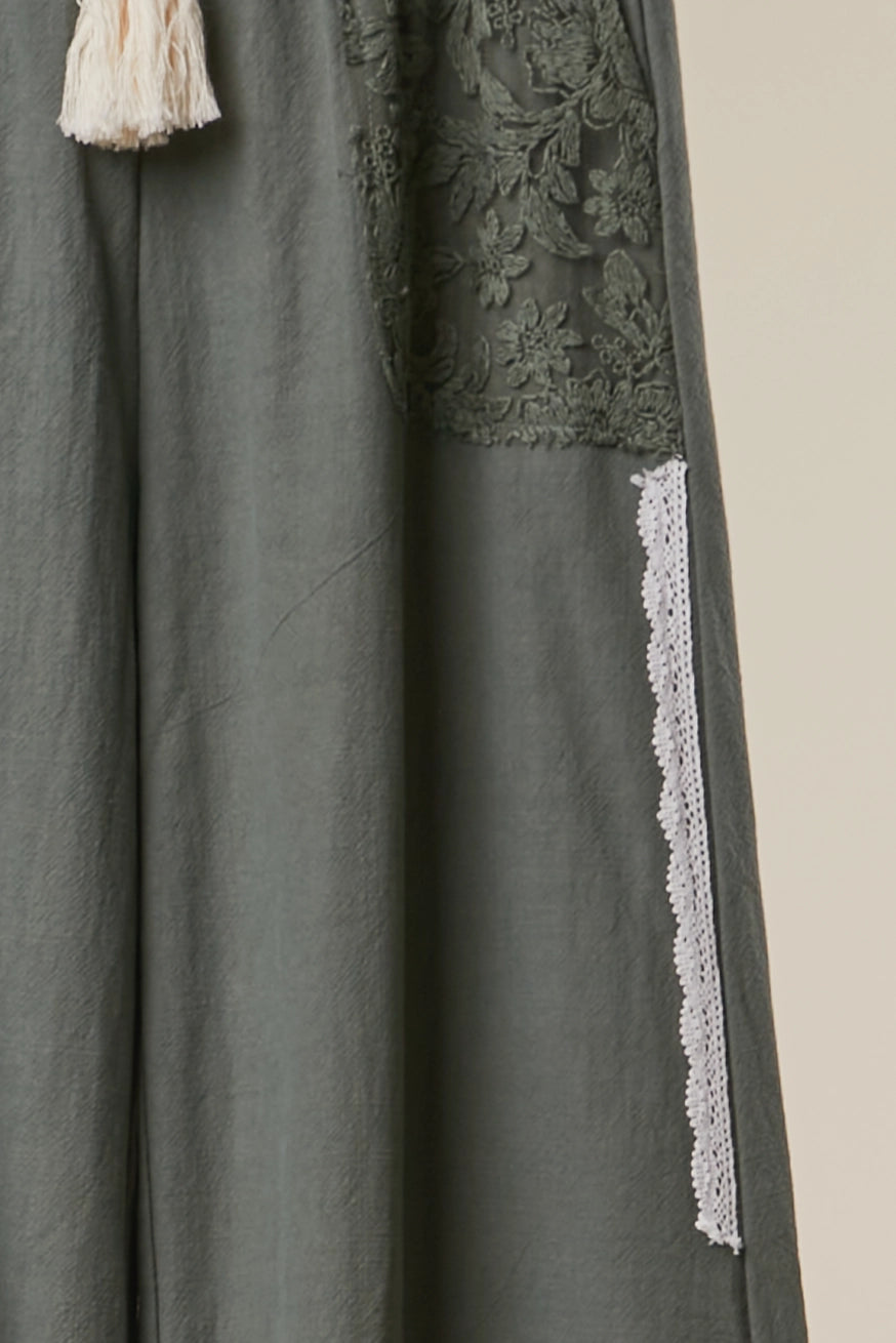 KENNY BOHO PATCHWORK PANTS | SAGE