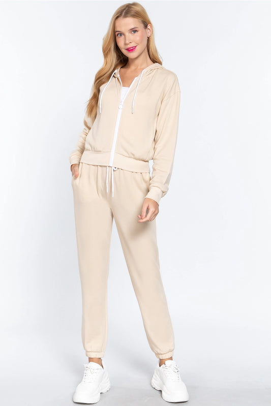 DINA FLEECE LINED JOGGING PANTS | SAND