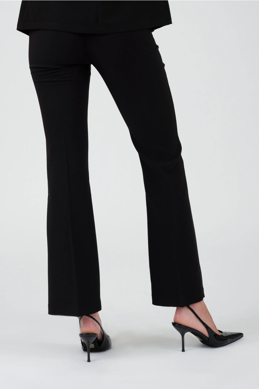 JAYLANI HIGH WAIST BELL BOTTOM DRESS PANTS | BLACK