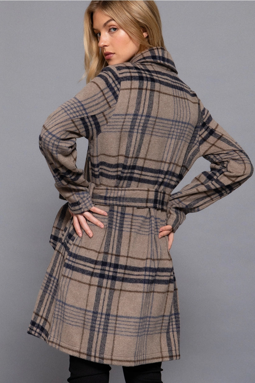 KENADIE BELTED PALID COAT