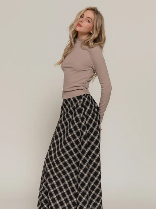 JANAI PLAID MAXI SKIRT