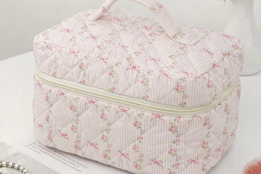 VINTAGE FLORAL COSMETIC CASE | PINK