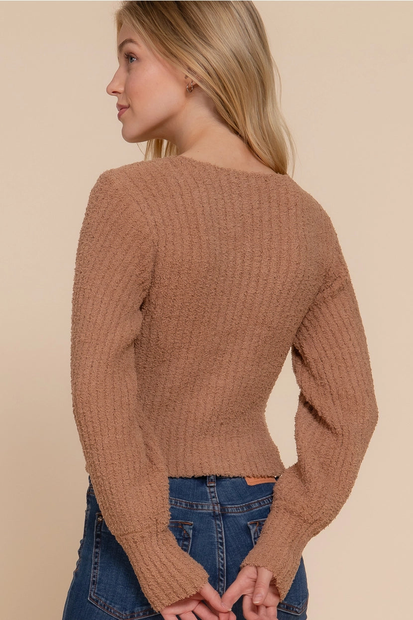 RANIA V NECK COZY SWEATER