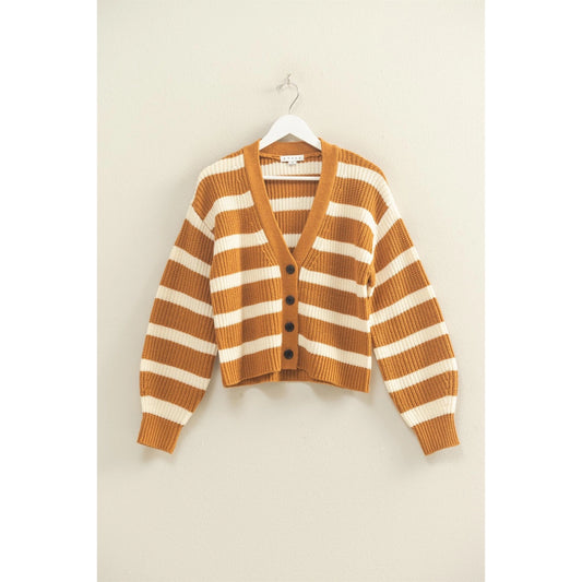 ADELINE STRIPED KNIT CARDIGAN