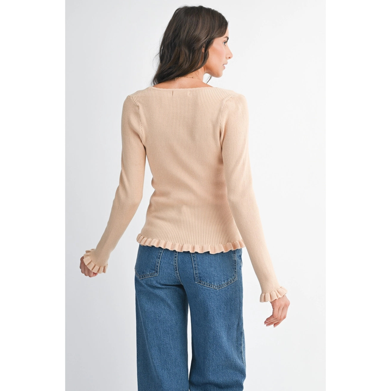 CHANTRIA RIBBED BUTTON UP CARDIGAN