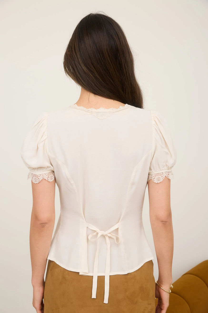 MAUDE LACE TRIM BLOUSE