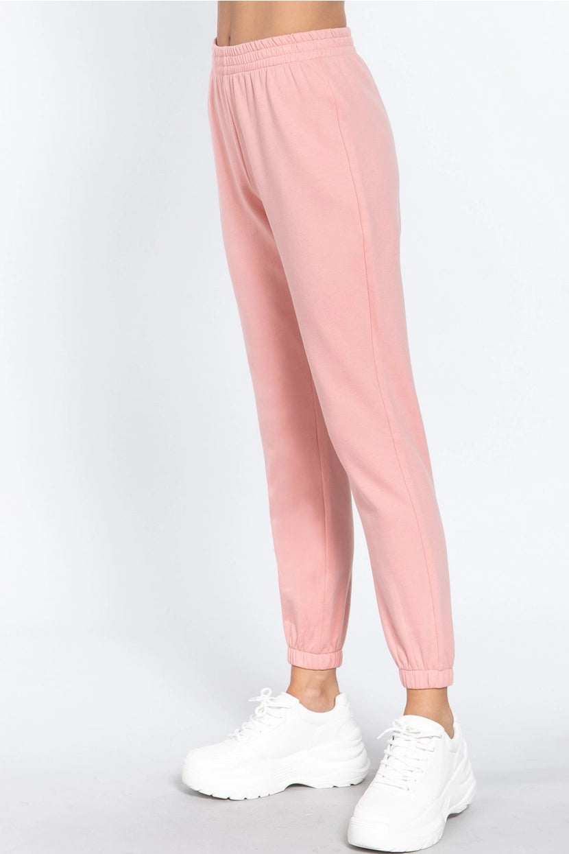 DINA FLEECE LINED JOGGING PANTS | PINK