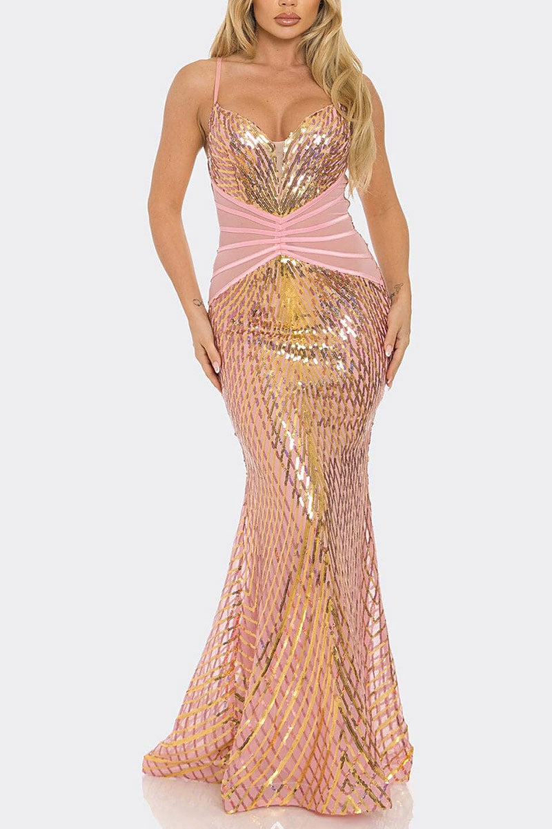 DAWN SEQUIN GOWN | PINK