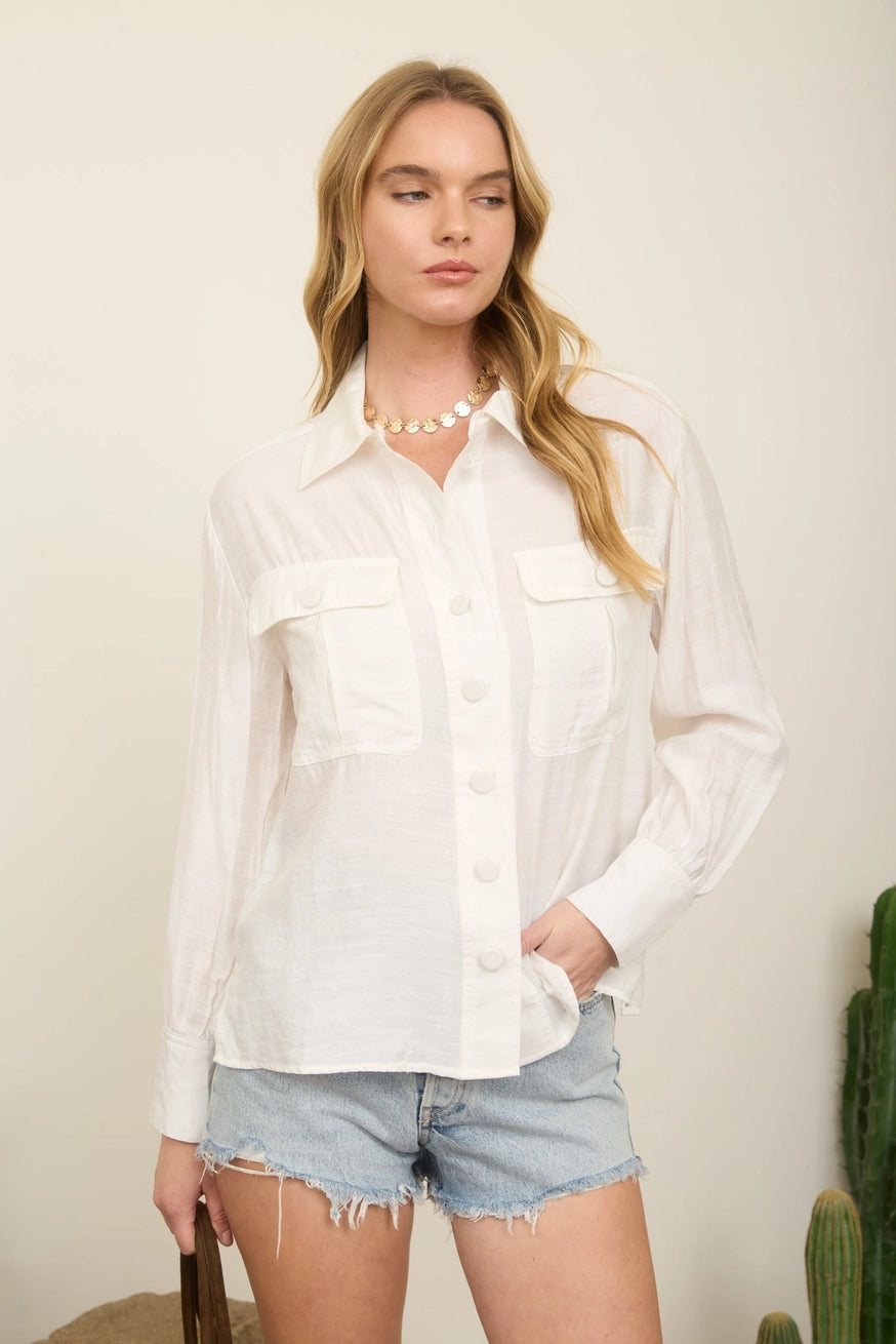 SLOANE BUTTON DOWN SHIRT | WHITE