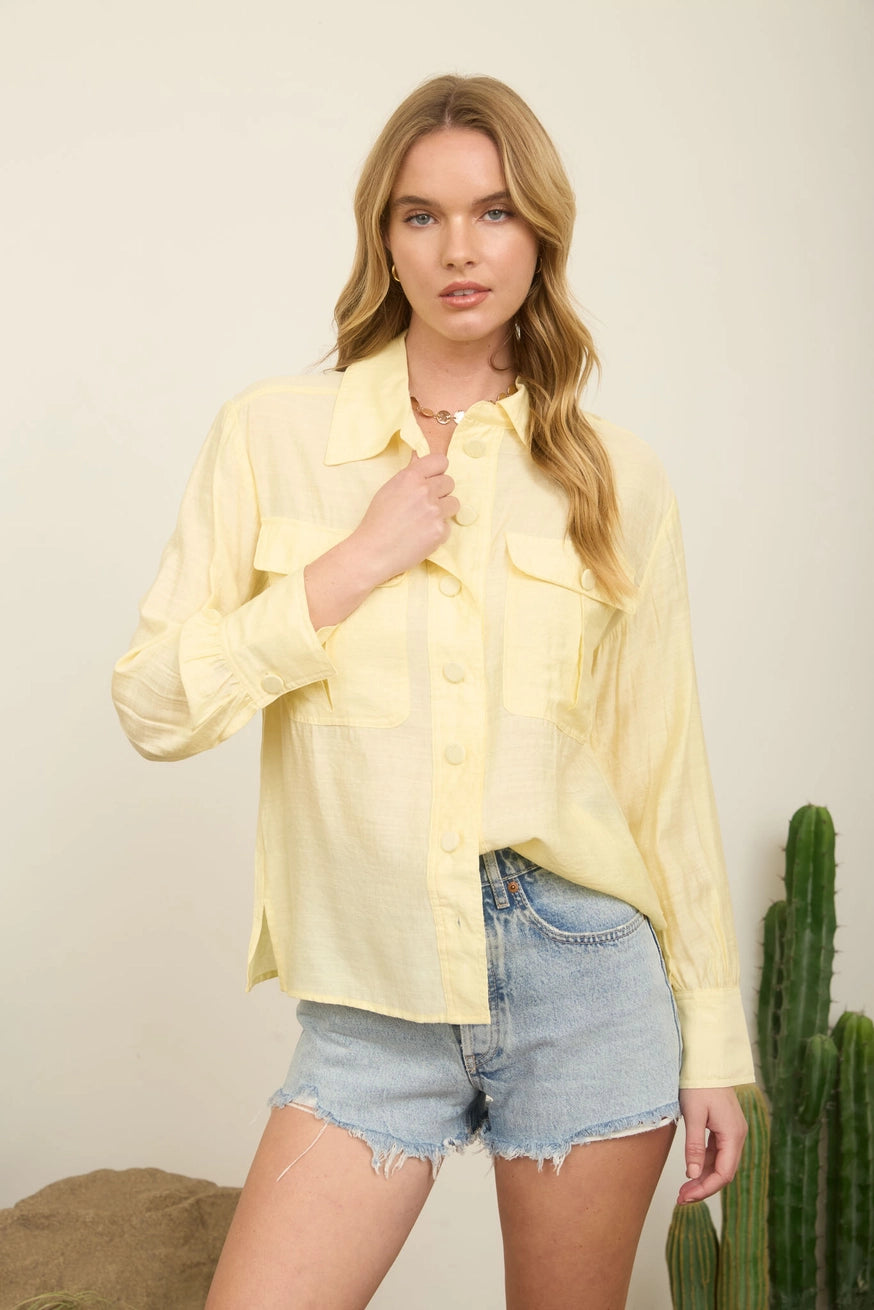 SLOANE BUTTON DOWN SHIRT | YELLOW