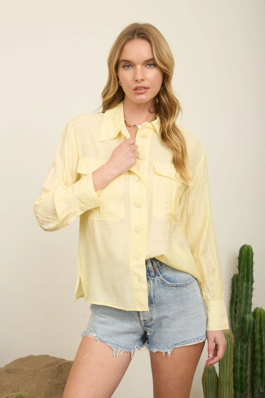 SLOANE BUTTON DOWN SHIRT | YELLOW